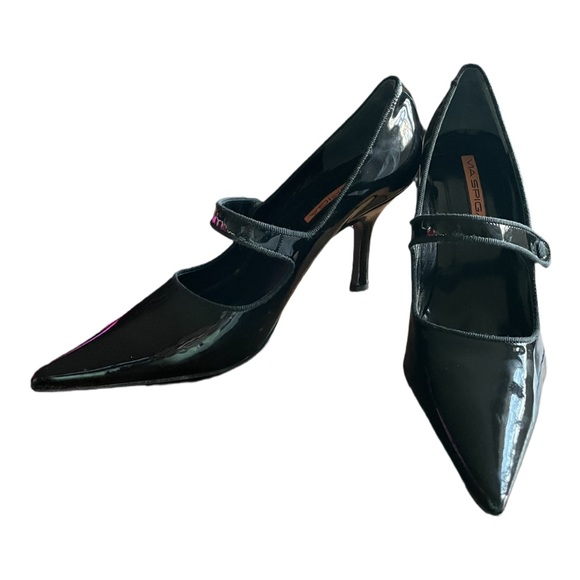 Via Spiga Black Patent Leather Mary Jane Heels Size 8 - Picture 3 of 9